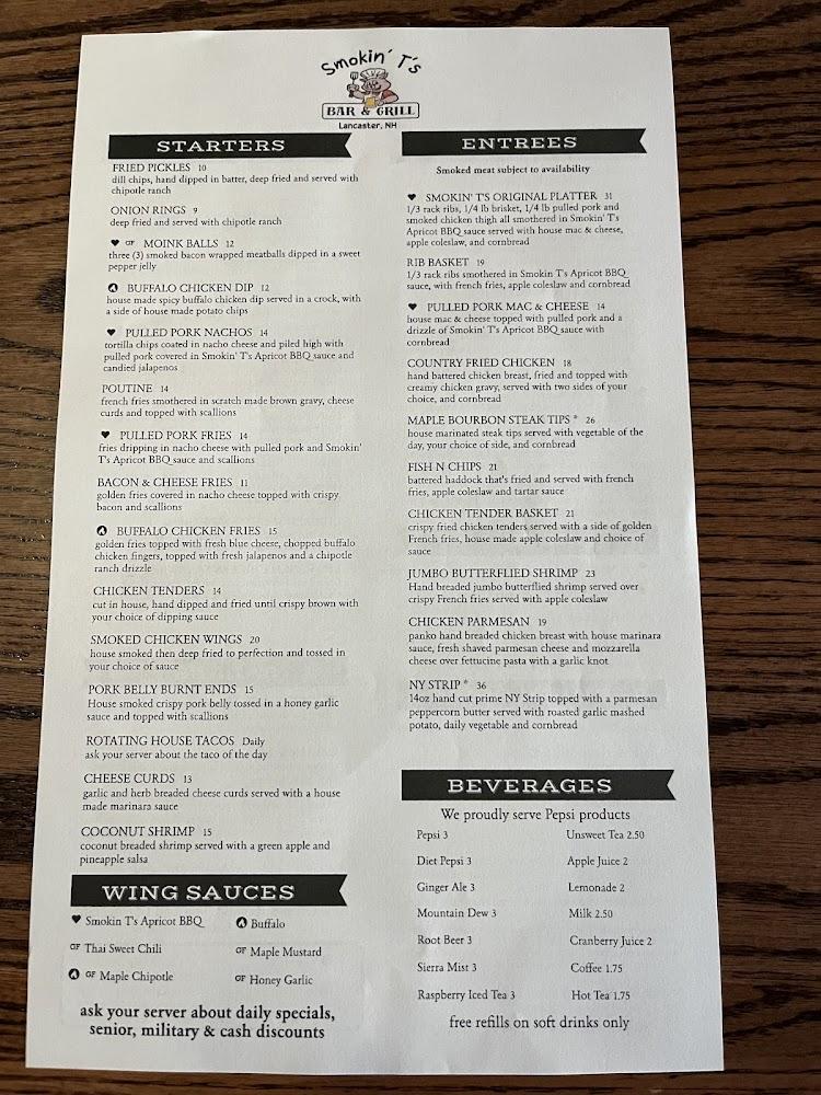 Smokin T's Bar & Grill Menu image 3