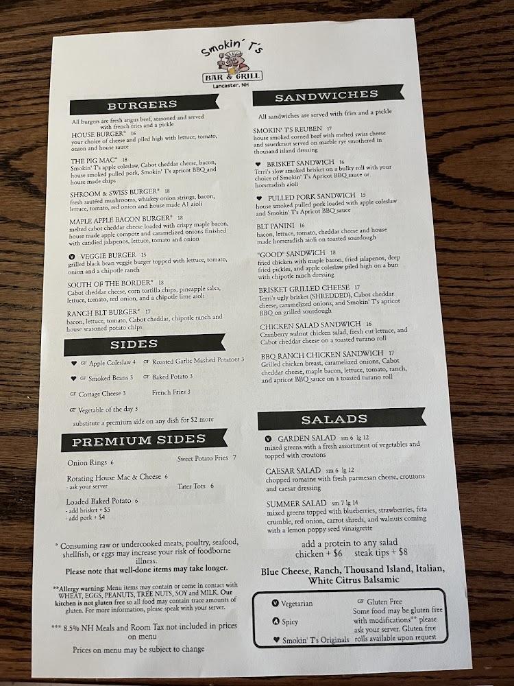 Smokin T's Bar & Grill Menu image 4